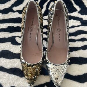 Chinese Laundry Ruthy Sequin Heels Sz 7